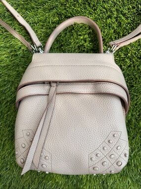 Tod's Wave Pebbled Leather Backpack in Taupe
